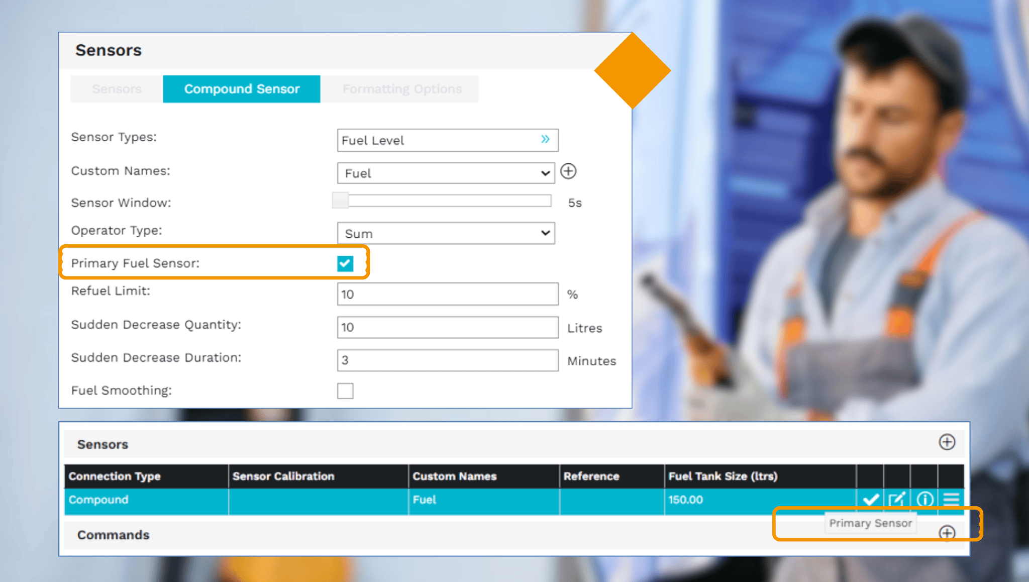 compound sensor as primary sensor