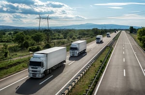 trucks in convoy